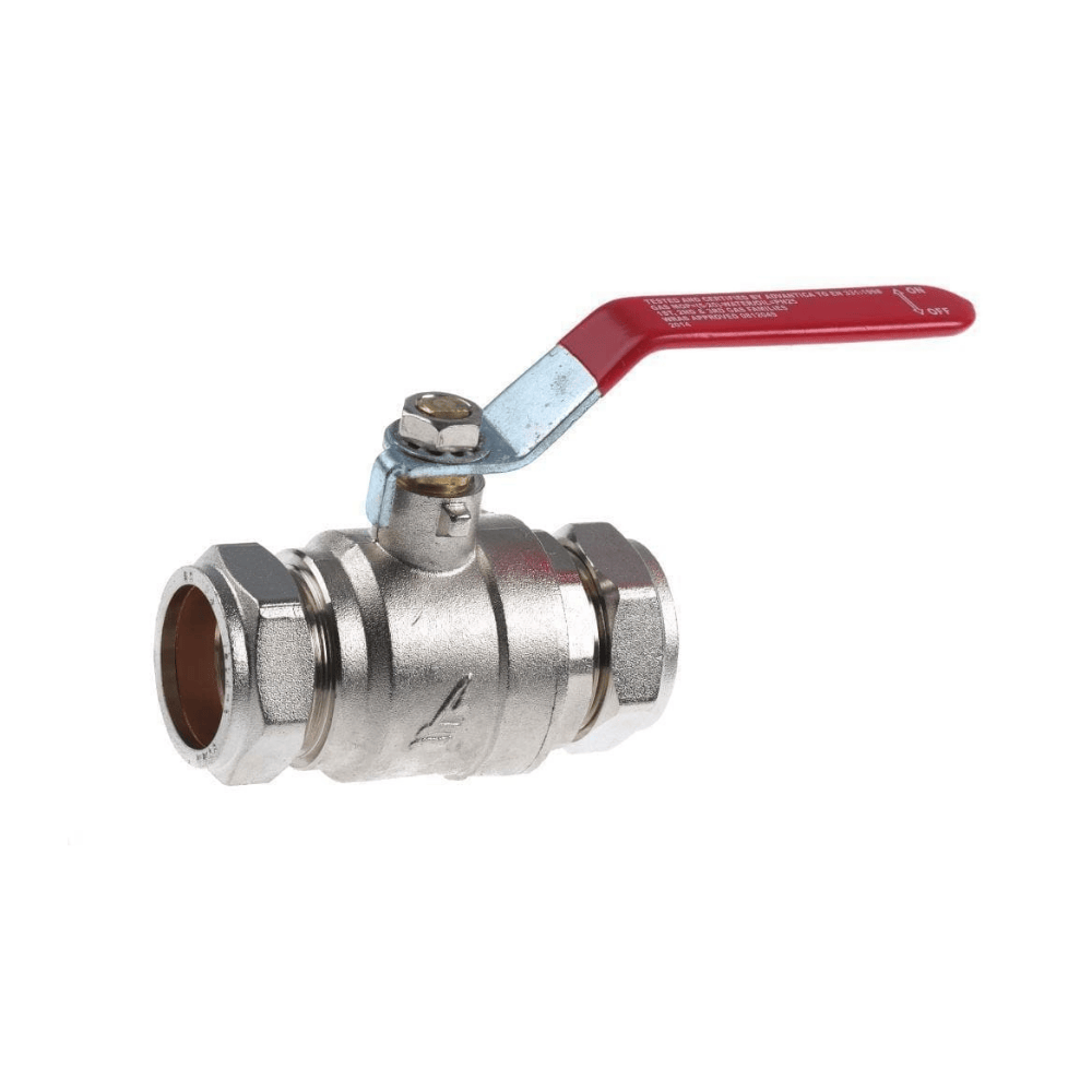 22mm Lever Ball Valve (Red Handle)