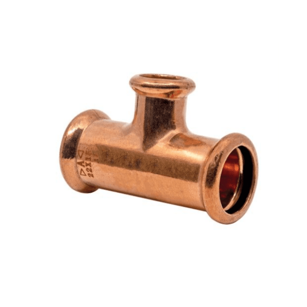 35mm x 35mm x 15mm Copper Press Fit Branch Tee (M Press)