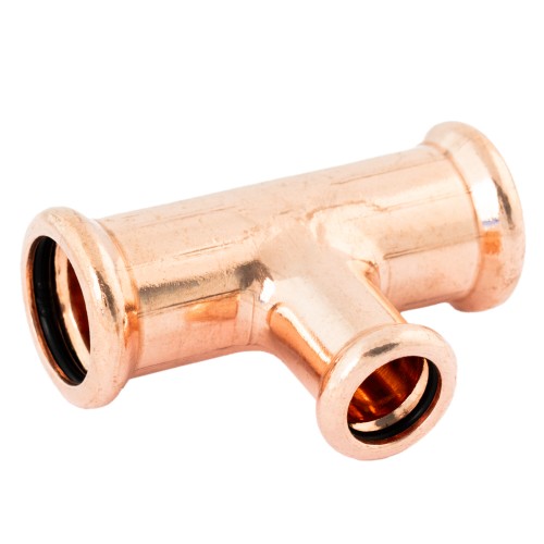28mm x 28mm x 22mm Copper Press Fit Branch Tee (M Press) | Pirate Heating Supplies