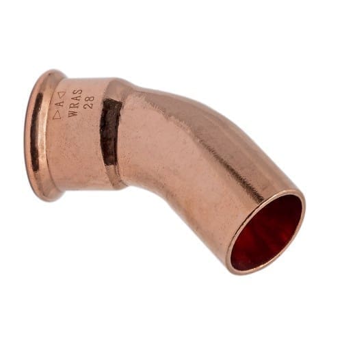 54mm Copper Press Fit 45° Obtuse Street Elbow (M Press)