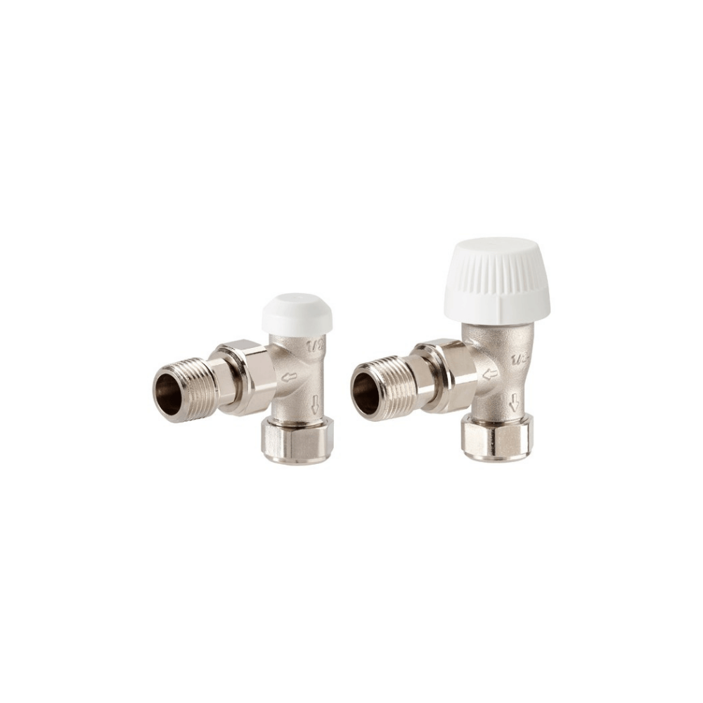 Honeywell Home Angled TRV & Lockshield Set 15mm (VTL15-15A) (Nickel Plated Angled 15mm)