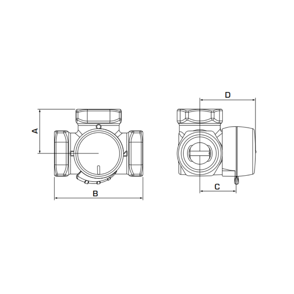 ESBE High Flow Diverter Valve Pack (VRG331) 1.25" BSP Female 32 Kvs* - Image 2