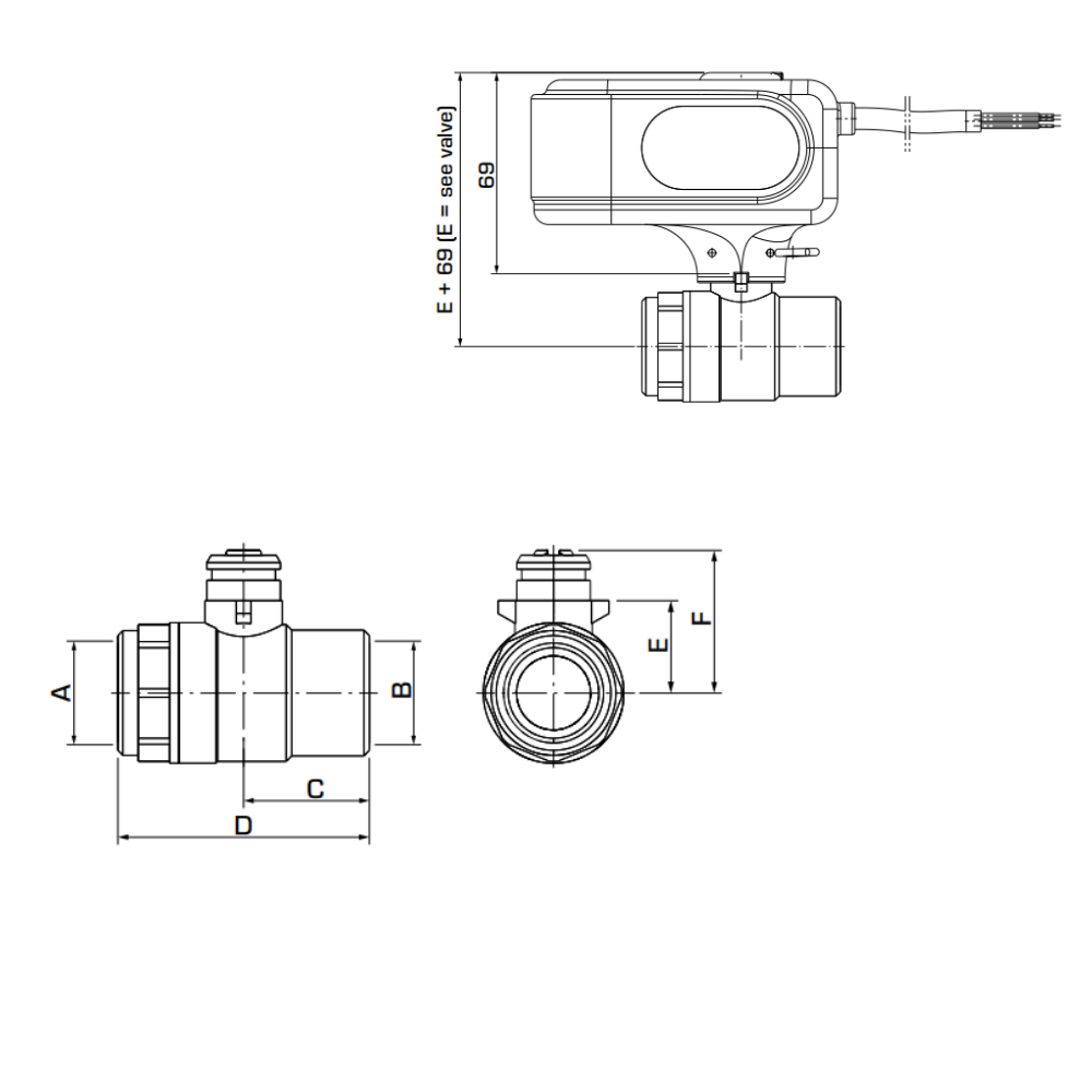 ESBE MBA121 Motorised Zone Valve 1.25″ BSP Female 100 Kvs (43100300) - Image 2