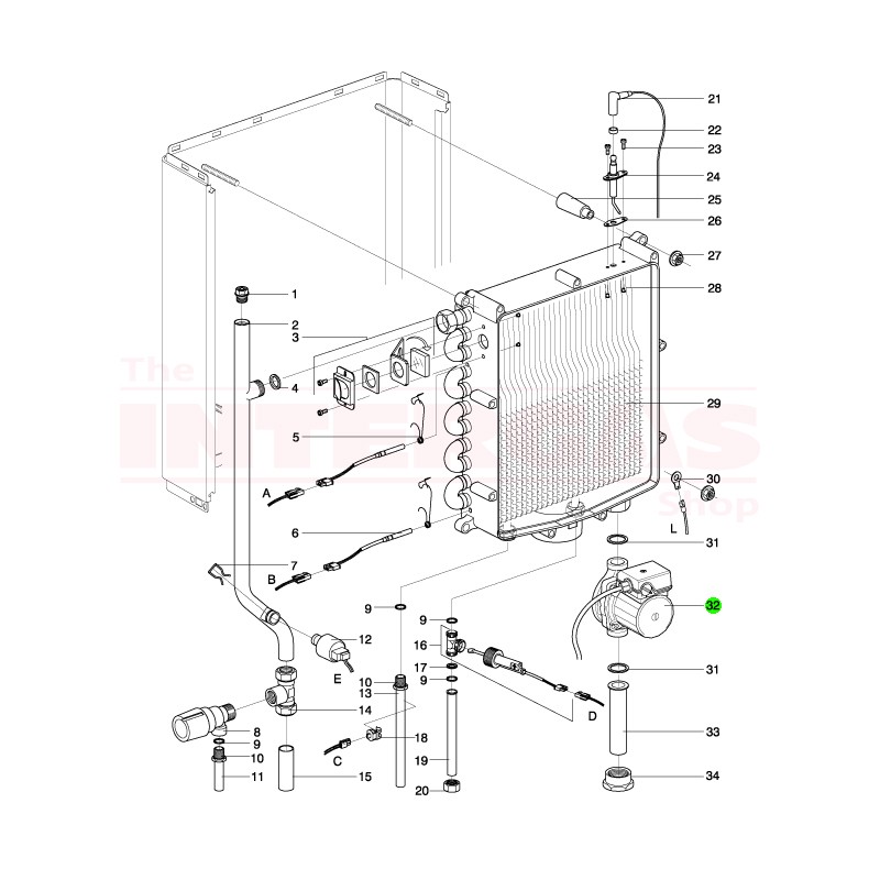 Intergas Boiler Pump Wilo-Para 25-130/7-50/SC-12 (Was 210247 / Now 075157)
