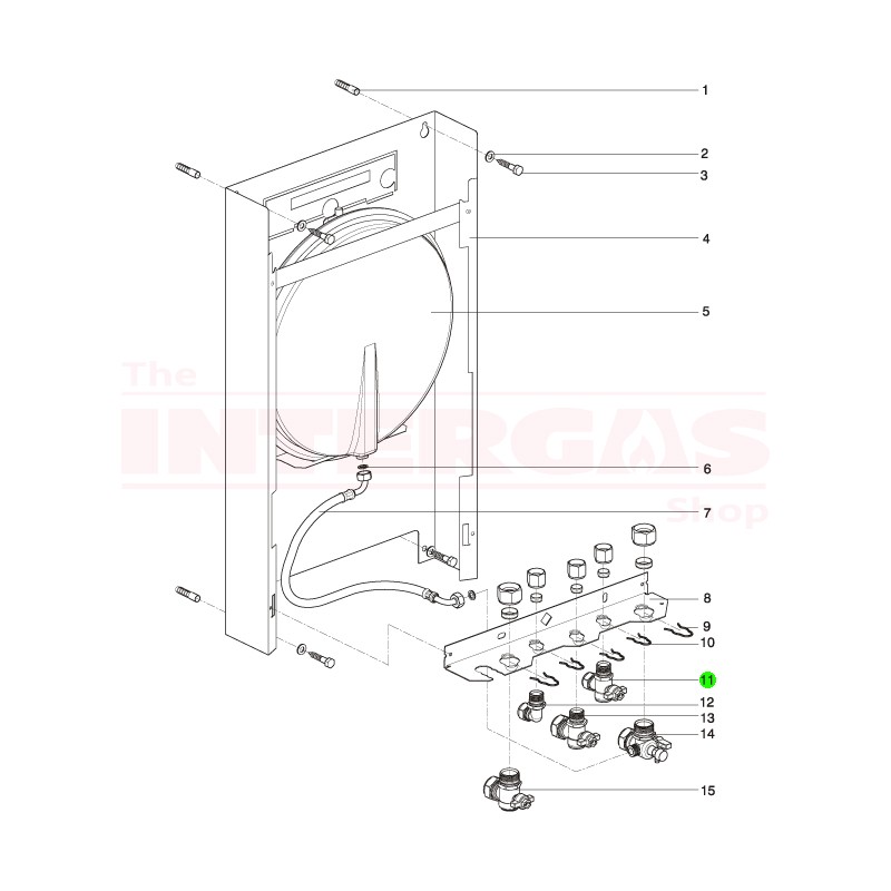 Intergas 15mm Angled Cold Water Valve (842287)