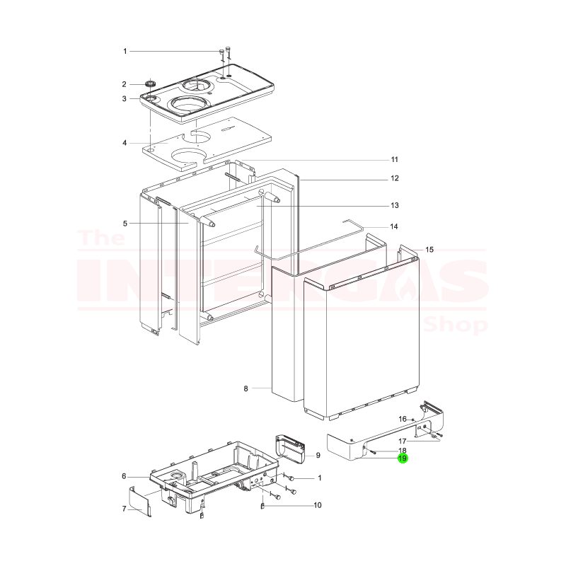 Intergas HRE Front Case Bottom Plastic (665697)