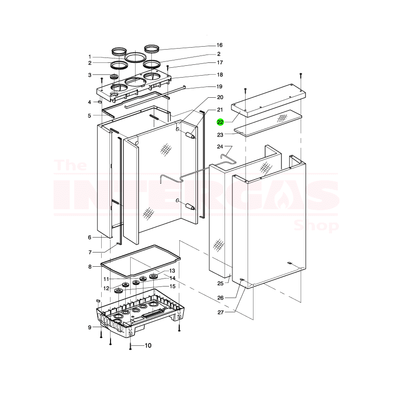 Intergas Rapid Top Plate Frontside (845577)