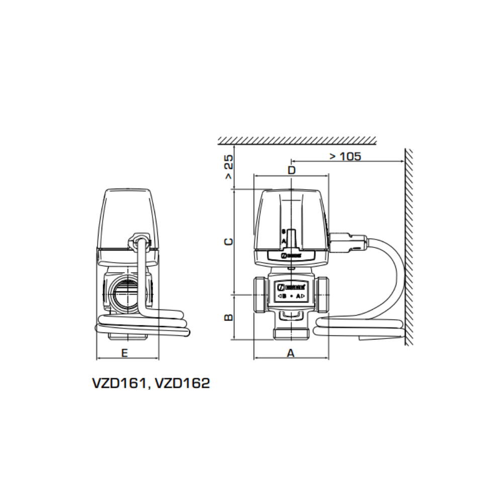 ESBE VZD162 Diverting Valve 1" BSP Male 6 Kvs (43080400) - Image 2