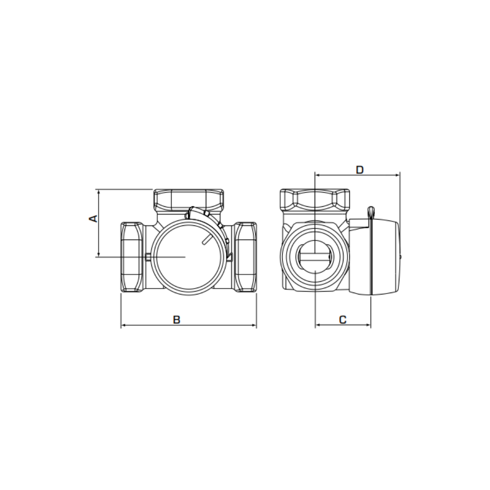 ESBE VRG331 3-Way Mixing Valve 1.25" BSP DN32 Female 32/20 Kvs (11700300) - Image 2
