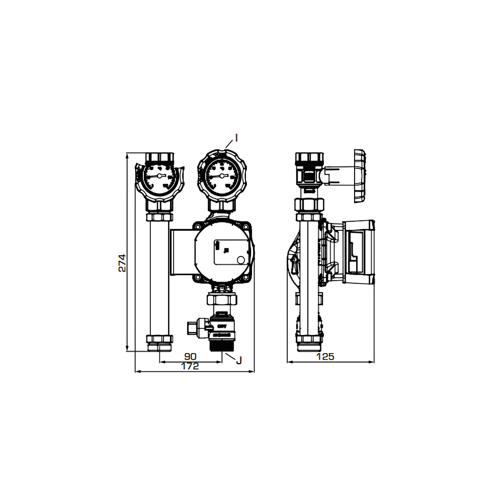ESBE GDA394 DN20 Wilo PARA 15/6 Pump Group (61005200) - Image 2