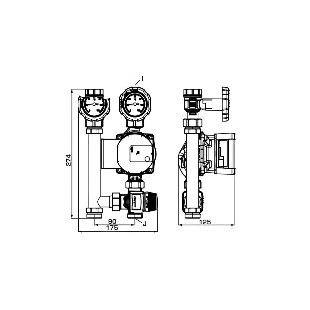 ESBE GFA394 DN20 Wilo PARA 15/6 Pump Group (61025100) - Image 2