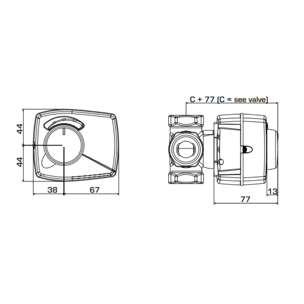 ESBE VRG131 DN15 Mixing Valve Female 2.5 Kvs + ARA661 (13020600) - Image 3