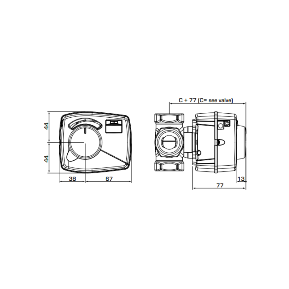 ESBE VRG131 DN20 Mixing Valve Female 6.3 Kvs + CRC211 (13042000) - Image 3
