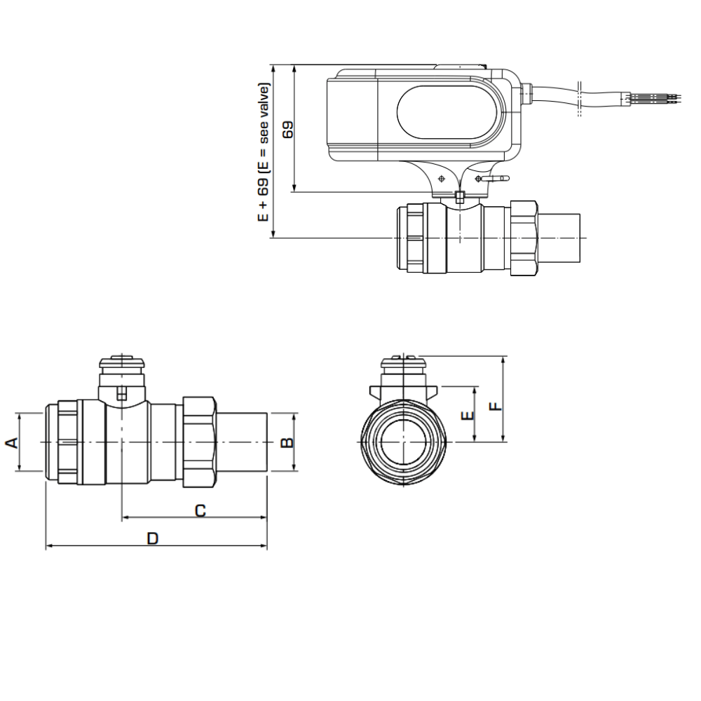 ESBE MBA124 Motorised Zone Valve 1″ BSP Female, Male 60 Kvs (43100500) - Image 2