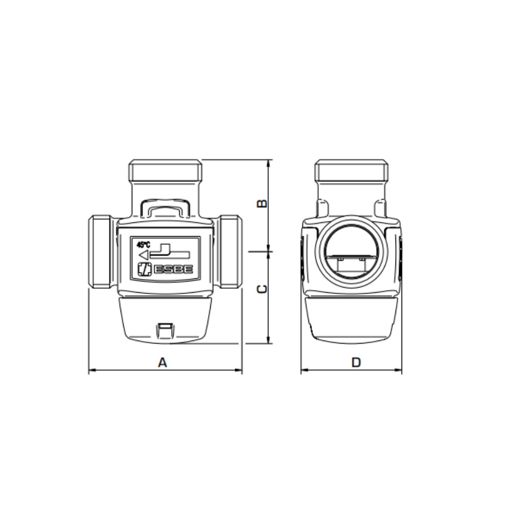 ESBE VTC311 Internal Thread Load Valve DN20 3.2 Kvs 60°C (51000300) - Image 2
