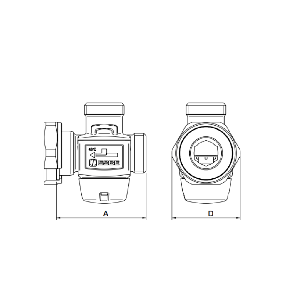 ESBE VTC317 Pump Flange and External Thread DN20 3.2 Kvs 45°C (51002200) - Image 2