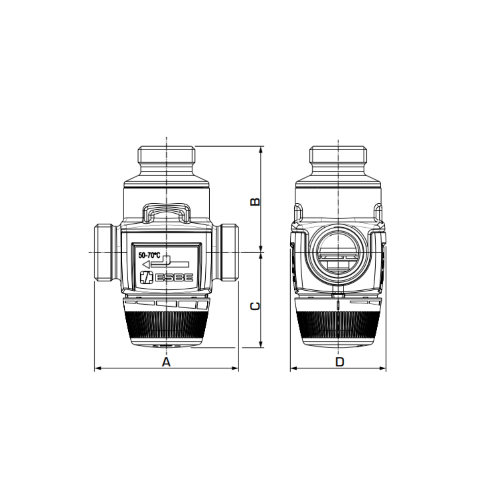 ESBE VTC422 Load Valve DN25 4.5 Kvs 50-70°C (51060600) - Image 2