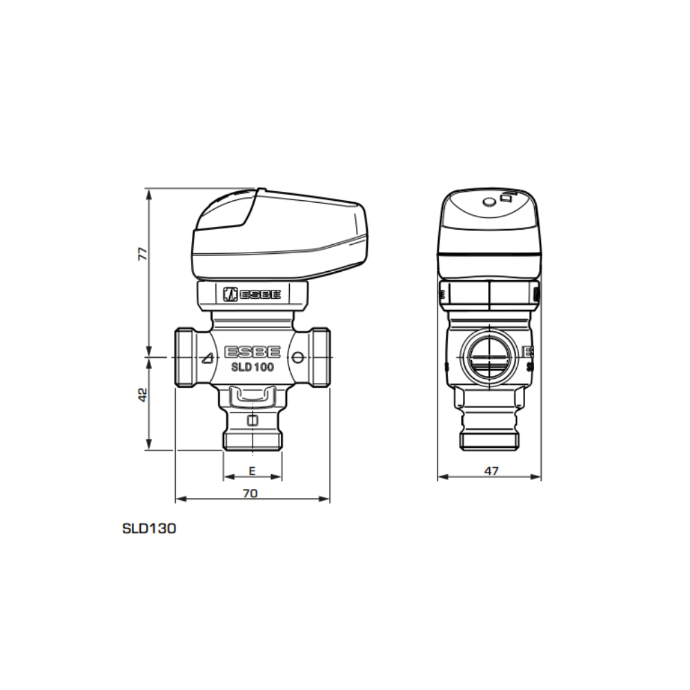 ESBE SLD136 DN15 External Thread Motorised Control Valve (43500200) - Image 2