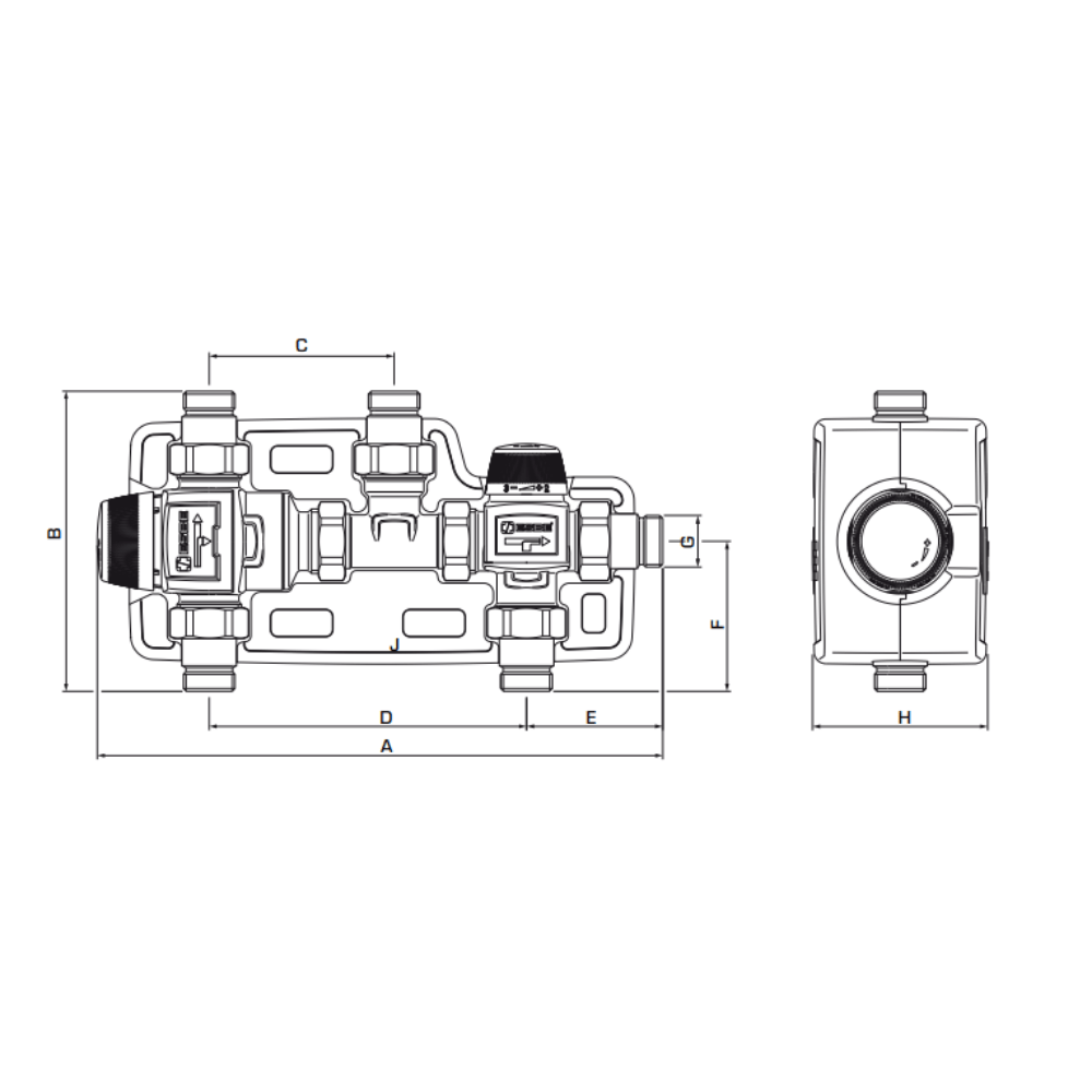 ESBE VMD322 G1+R3/4" 42-52°C Solar Kit External Thread (31525000) - Image 2