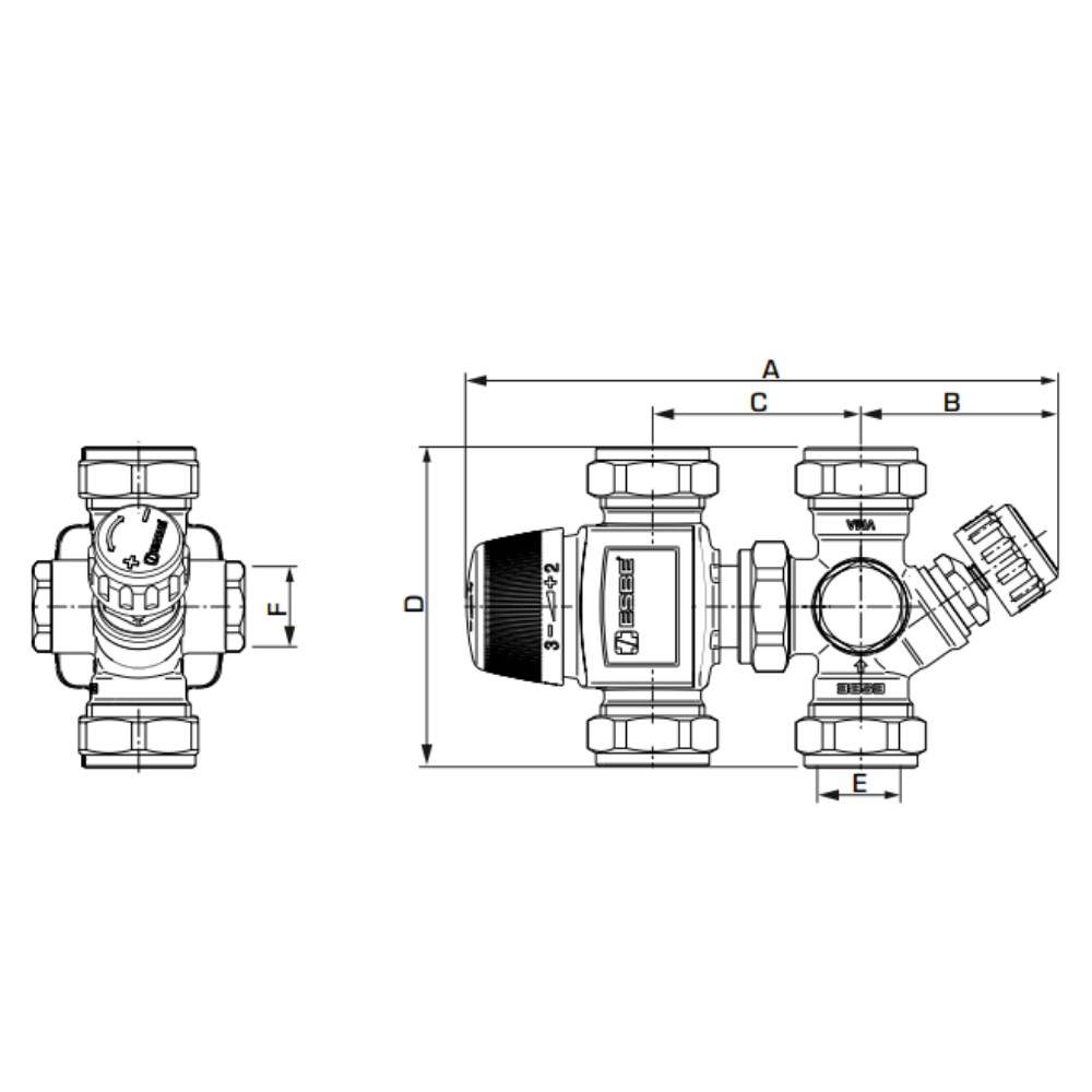 ESBE VMB423 35-60°C 22mm Compression Valve Manifold (31502200) - Image 2