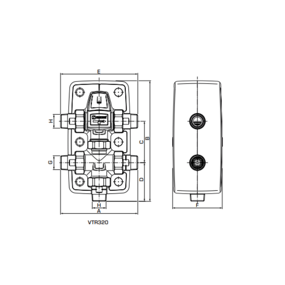 ESBE VTR322 Circulation Set 45-65°C R3/4″ 1.6 Kvs (31400200) - Image 2