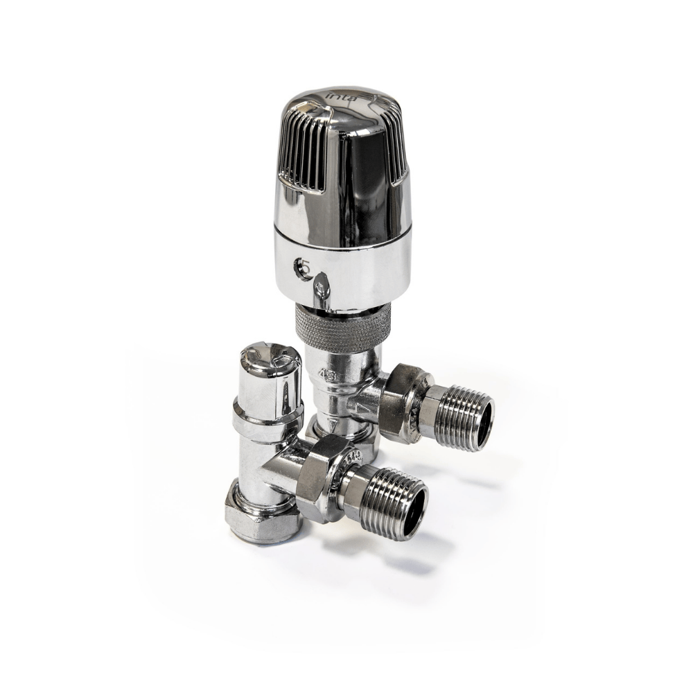 Inta i-therm 15mm Chrome Angled TRV with Lockshield