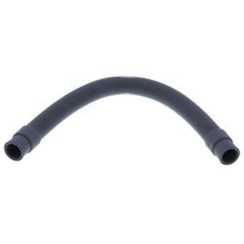 Flexible ribbed gray curved hose with open ends (short, simple form)