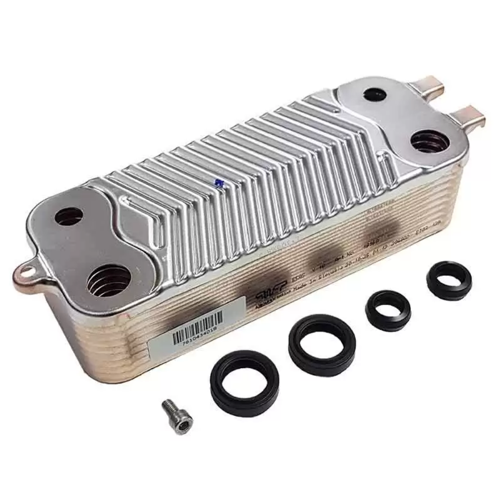 Automotive heater core with seals and a small screw, used in car heating systems